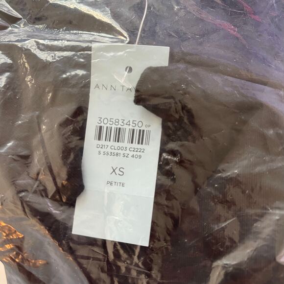 Ann Taylor Ruffle Boho Dress Black XS Petite NWT Stretch Flowy - Picture 7 of 8